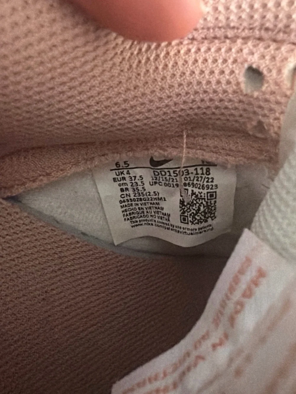 Nike Women’s Dunks Sneakers in Rose Tan and White